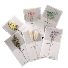 Custom Paper Cards With Dried Flower Thank You For Shopping Free Gift Card