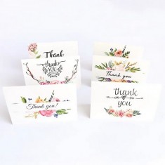 Gold Foil Stamping Thank You Recycle Postcard Greeting Card With Pre Glued Envelope And Stickers