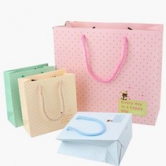 Recyclable Fancy Color Cute Eco Paper Bags Wholesale Custom Small Paper Bags With Handle