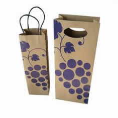 China Design Luxury Red High Quality Paper Bag Decorative Printed Custom Wine Paper Bag With Handle